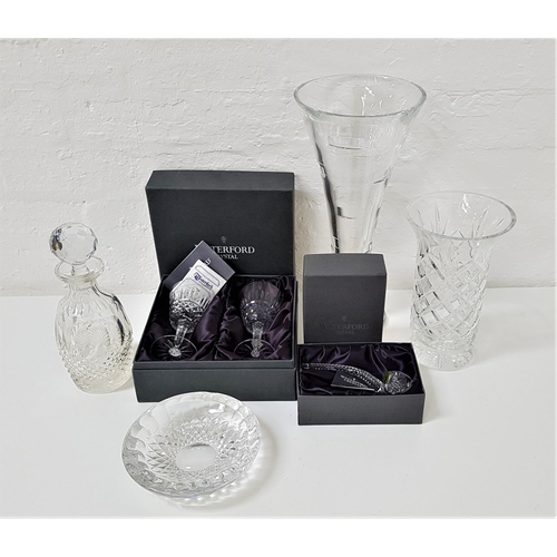 180 - SELECTION OF WATERFORD CRYSTAL
including an Indine Geo vase, 39.5cm high, decanter and stopper, 26.5... 
