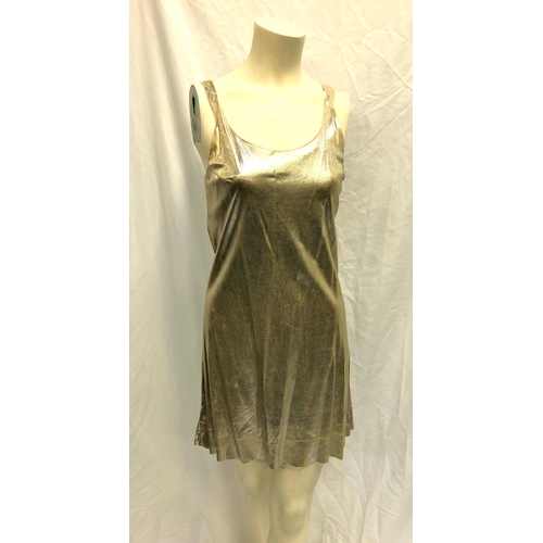 119 - FIVE 1950s SILVER LUREX SCI-FI MINI DRESSES
all by Paraphernalia and with 20th Century Fox labels, s... 