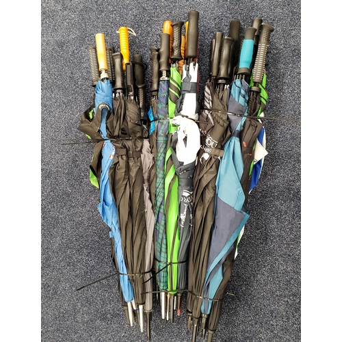 27 - SELECTION OF THIRTY-THREE UMBRELLAS
including stick and golf styles.
