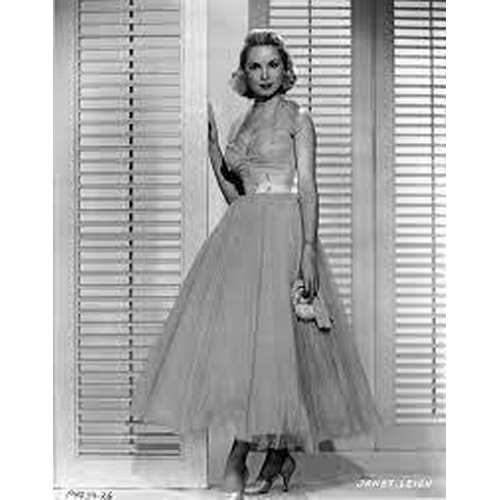 20 - JANET LEIGH OWNED EVENING DRESS
with gold detail, accompanied by Corner Collectibles certificate of ... 