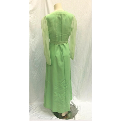 24 - NORMA SHEARER OWNED TWO PIECE GREEN COCKTAIL GOWN
the handmade dress with embroidered detail to the ... 
