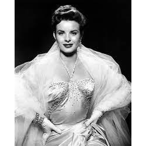 28 - JEAN PETERS OWNED BLACK AND WHITE EVENING GOWN
accompanied by Corner Collectibles certificate of aut... 