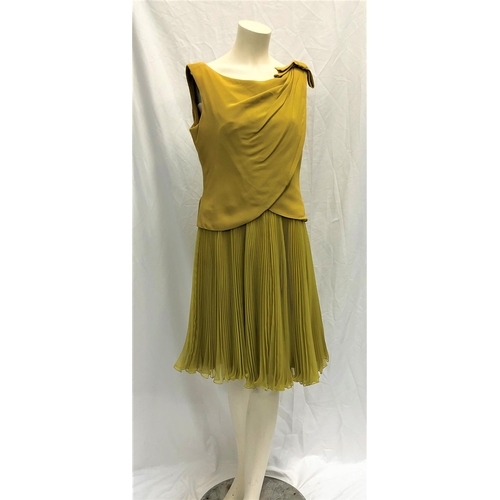 29 - DOROTHY DANDRIDGE OWNED 1960s LIME GREEN EVENING DRESS
the handmade dress with accordion pleated ski... 