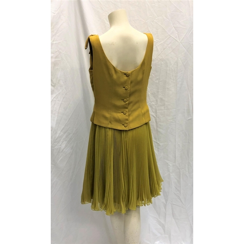 29 - DOROTHY DANDRIDGE OWNED 1960s LIME GREEN EVENING DRESS
the handmade dress with accordion pleated ski... 