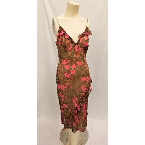 43 - CARMEN ELECTRA - FLORAL SILK DRESS
by Tracy Reese. Size small. Accompanied by Star Wares Collectible... 