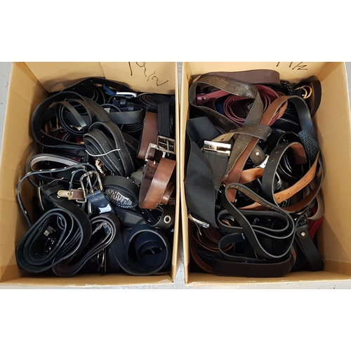 19 - TWO BOXES OF LADIES AND GENTS BELTS