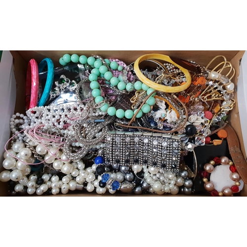 14 - LARGE SELECTION OF COSTUME JEWELLERY
including crystal bead necklaces, simulated pearls, bangles, br... 