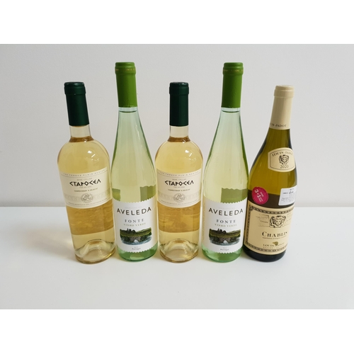 38 - FIVE BOTTLES OF WHITE WINE
comprising two bottles of Bulgarian Ctapocea Chardonnay & Muscat (both 0.... 