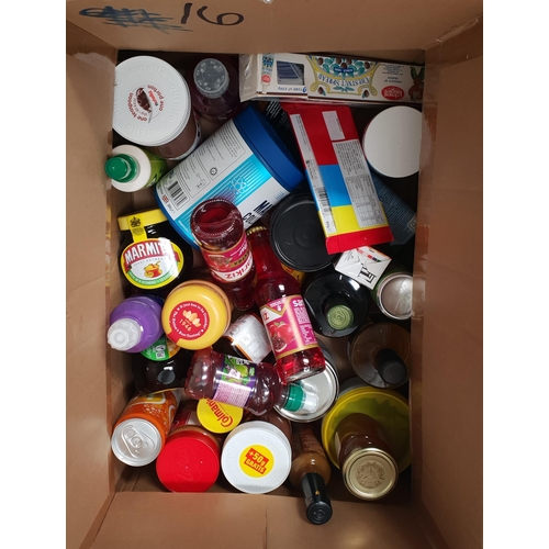 16 - ONE BOX OF CONSUMABLE ITEMS
including: Nutella, Mustard, Vinegar, Marmalade, Chocolate, Hot Sauce, H... 