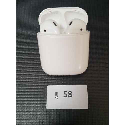 58 - APPLE AIRPODS SECOND GENERATION WITH LIGHTNING CHARGING CASE
