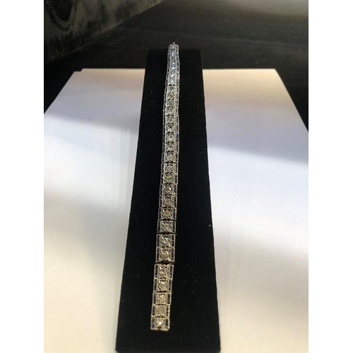 29 - Silver 19th Century Georgian Diamond & Sapphire Ladies Bracelet  Approx. 5ct of Diamonds 19.5cm long