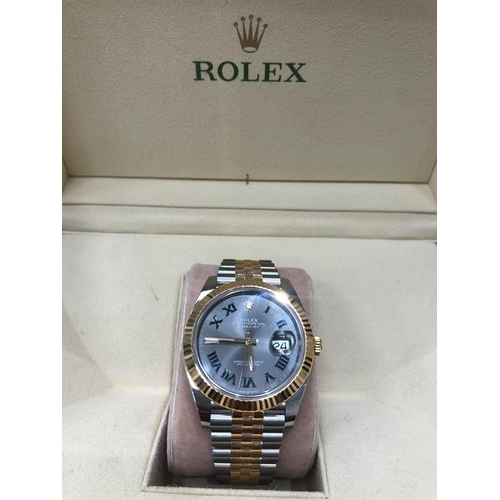 50 - Rolex Jubilee Bracelet Datejust 41mm Fluted Rose Gold Wimbledon Dial Oyster ref 126334 In mint condi... 