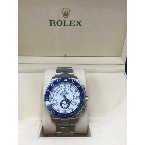 54 - Rolex Yacht-Master II 44mm Stainless Blue Ceramic Bezel ref 116680  In mint condition all original p... 