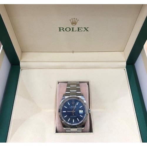 57 - Rolex Datejust Fluted Bezel 41mm Blue Dial Ref 126334  In mint condition all original parts Comes ac... 