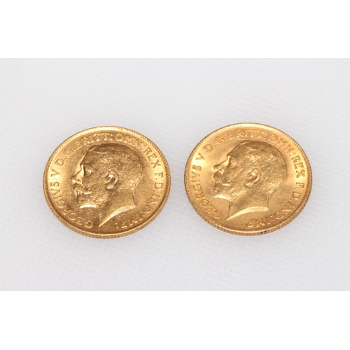 5 - 1911 and 1912 gold half sovereigns (2).