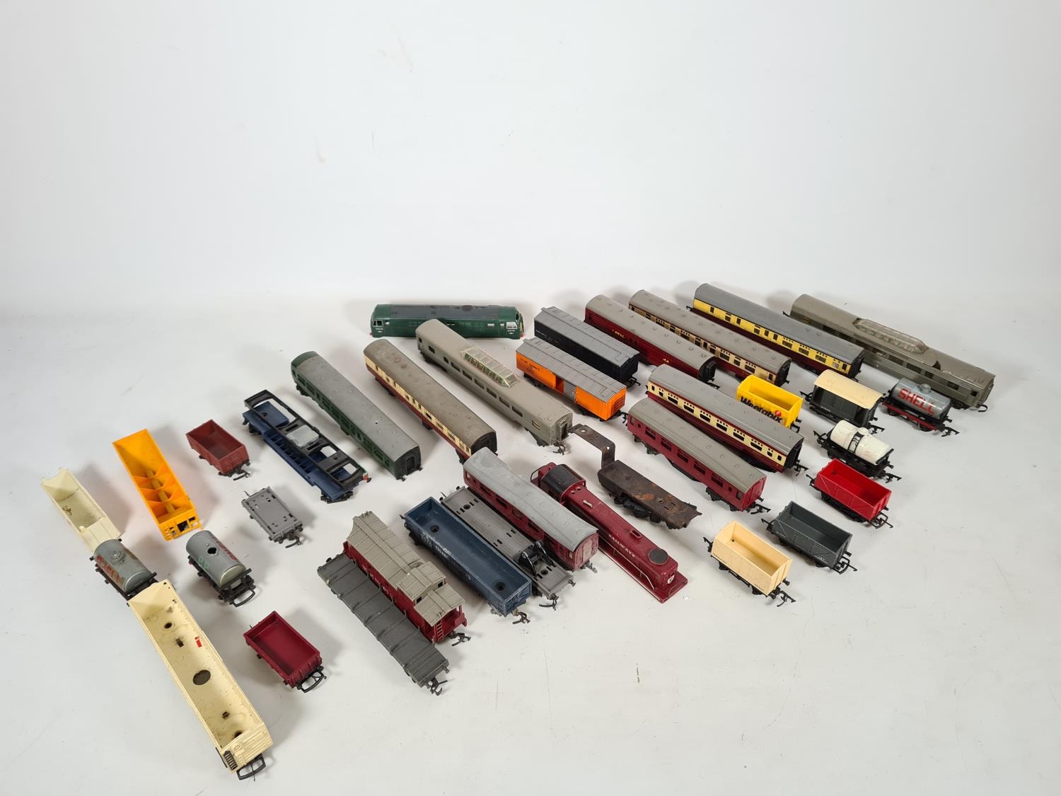 A large quantity of model railway accessories to include coaches