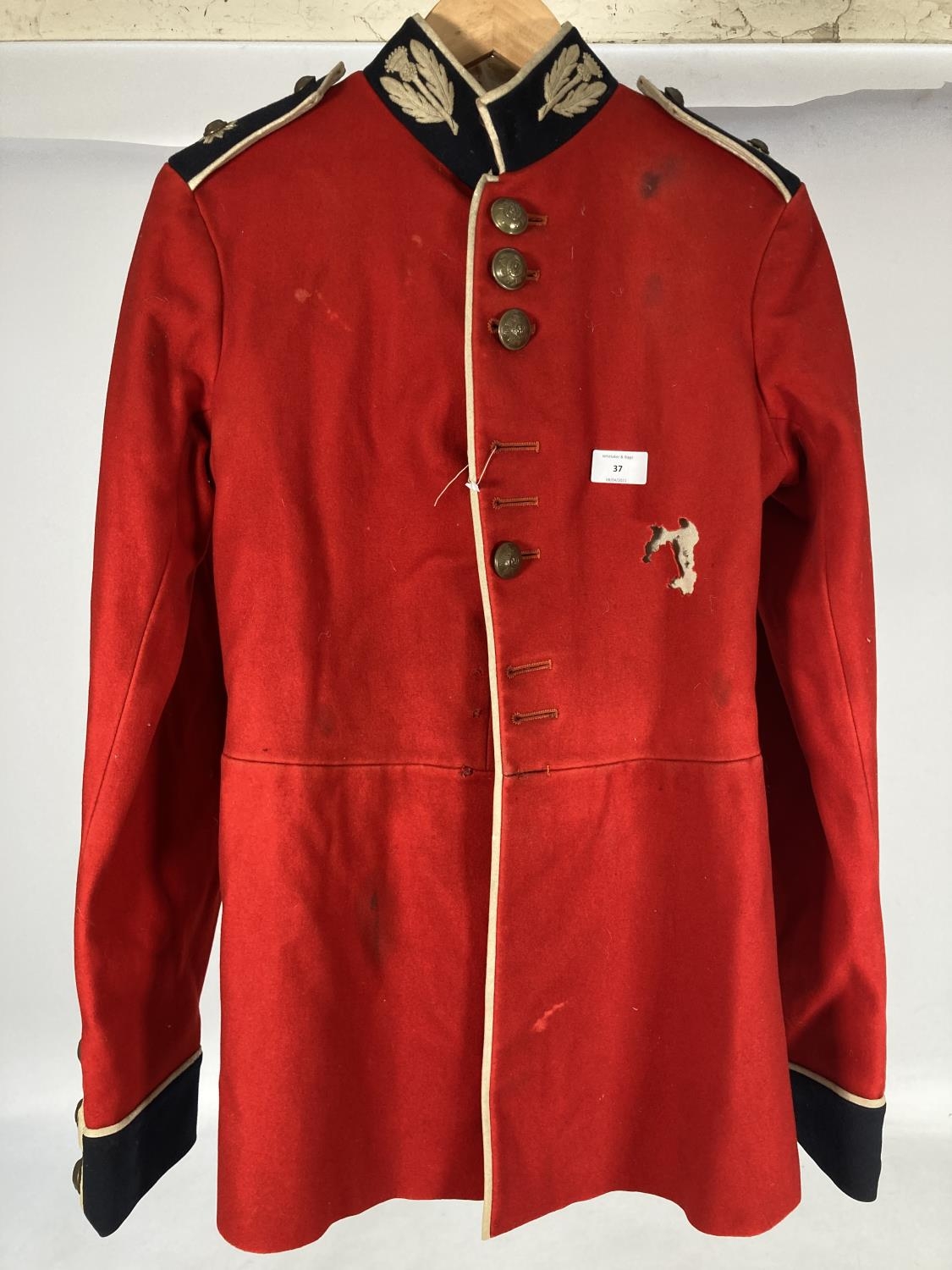 A Black Watch regiment red dress uniform jacket