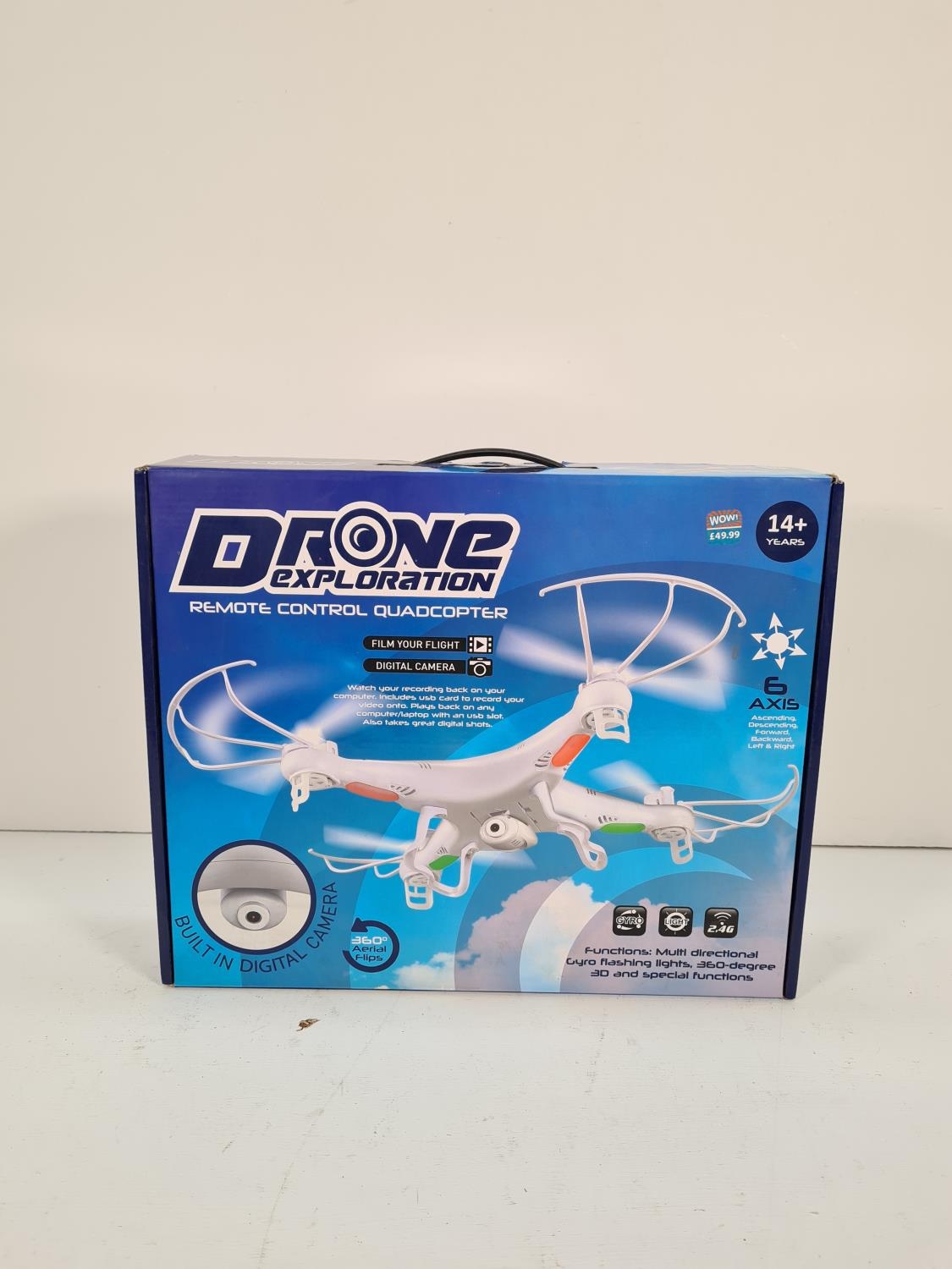 A boxed Drone Exploration remote 