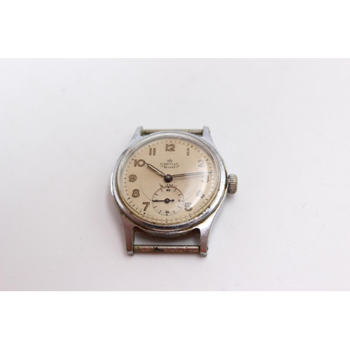 1277 - A 1950s Smiths Deluxe A404 expeditionary pattern 15 jewels mechanical men’s wristwatch head