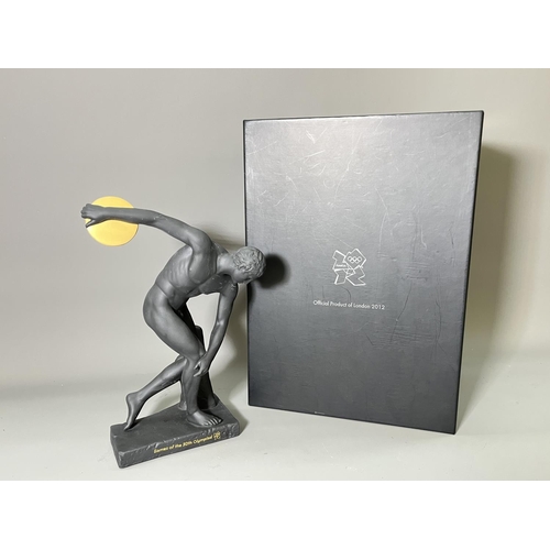 29 - A boxed Wedgwood London 2012 Games of the 30th Olympiad discus thrower figurine - approx. 30cm high