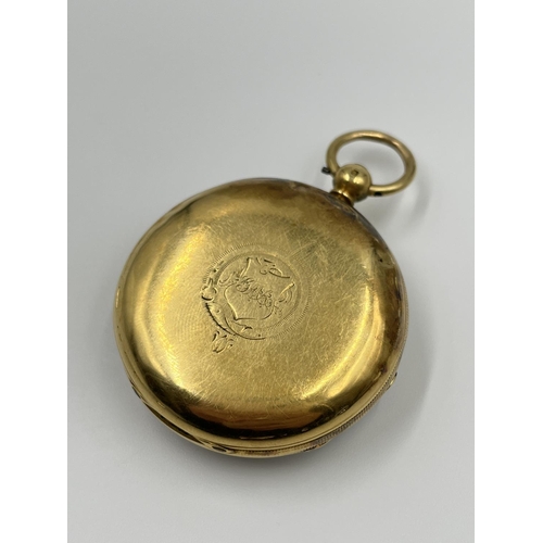 2395 - An antique hallmarked London 18ct gold pocket watch with 3794 numbered dial, case reference 5794 - a... 