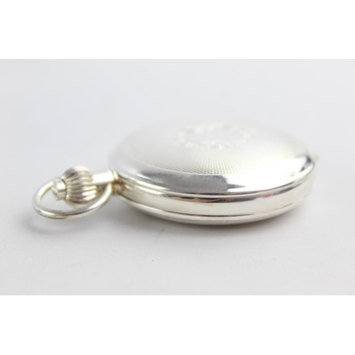 A boxed Verity .925 silver full hunter hand wind pocket watch with ...