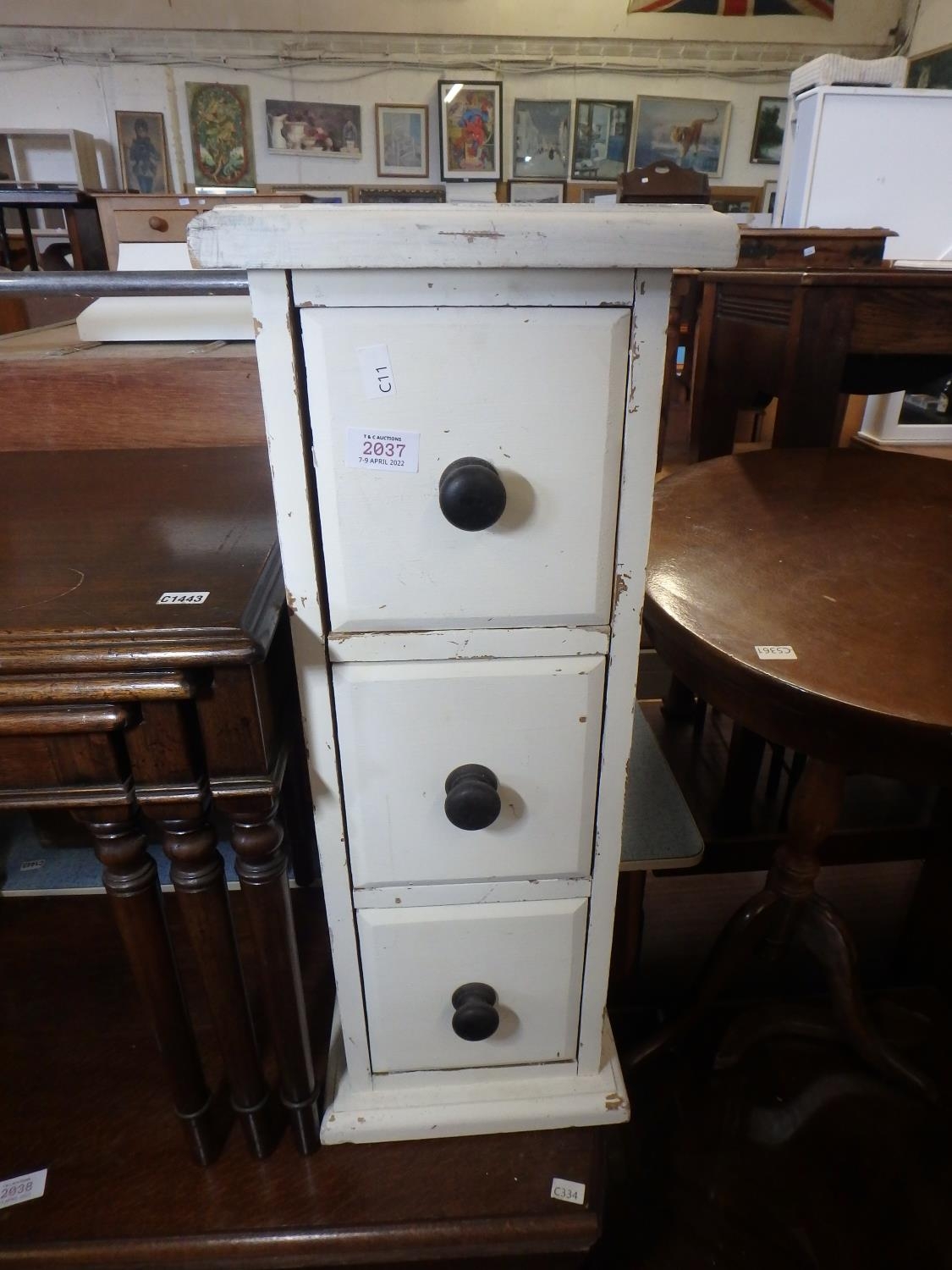 THREE DRAWER TOWER OF DRAWERS