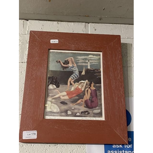 Framed Pablo Picasso print entitled 3 women bathing