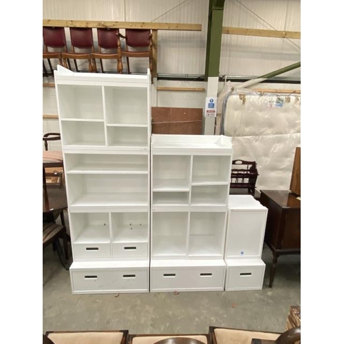 29 - Great Little Trading Company white bookcase/storage unit (sectional) 180W x 195H
