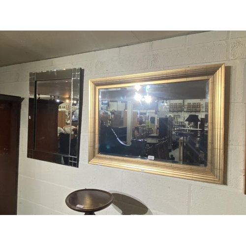 Gilt framed wall mirror 90 x 64  & contemporary wall mirror 80 x 60
