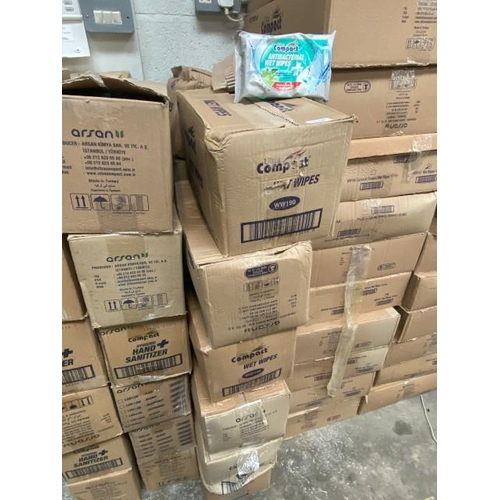 12 Boxes of anti-bacterial wipes