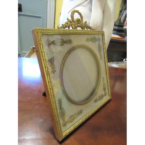 13 - Antique Ormolu Mounted French Photograph Frame of Elegant Form with Upper Cartouche Decoration Appro... 