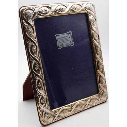 40 - Silver Photograph Frame Rectangular Form Embossed Detailing Approximately 7 Inches High x 5 Inches W... 