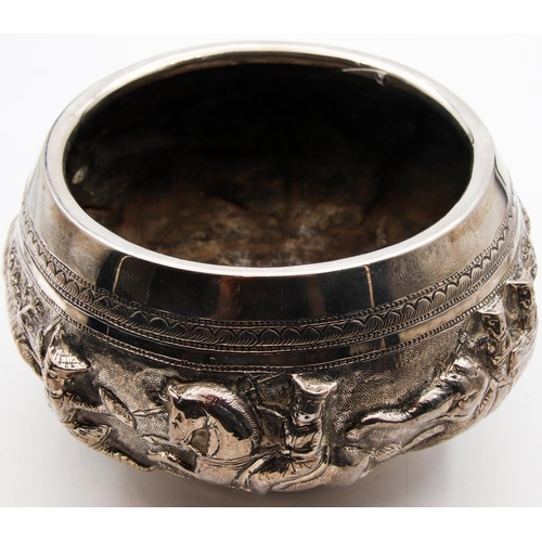 58 - Easter Silver Bowl with Embossed Detailing Approximately 5 Inches Diameter