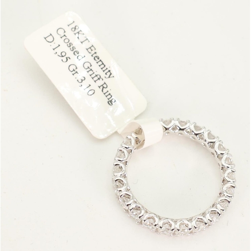 608 - Full Eternity Diamond Ring Mounted on 18 Carat White Gold Band Ring Size N