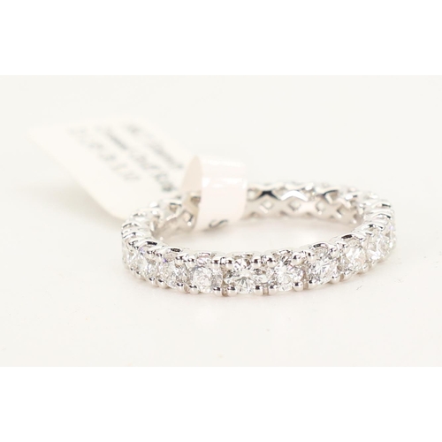 608 - Full Eternity Diamond Ring Mounted on 18 Carat White Gold Band Ring Size N