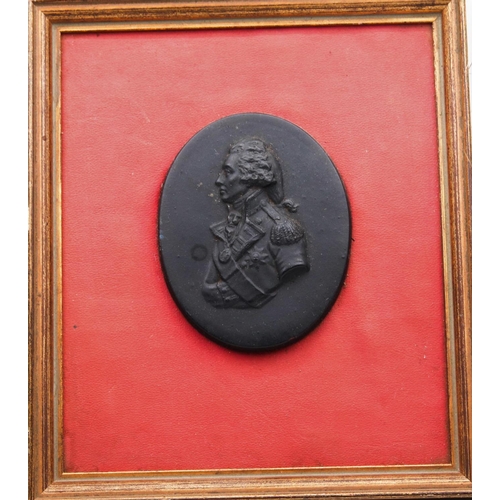 8 - Old Plaque Depicting Man Side Profile Approximately 3 Inches High