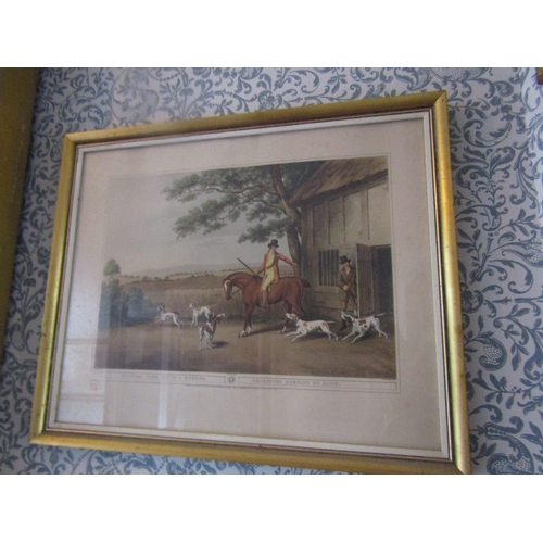 40 - Set of Four Antique Hunting Prints contained within Original Frames Each Approximately 18 Inches Hig... 