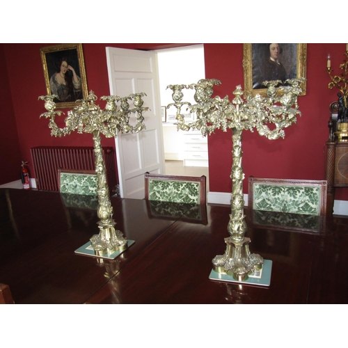347 - Pair of Finely Detailed Ormolu Table Candelabra Rococo Form Each Approximately 26 Inches High Variou... 