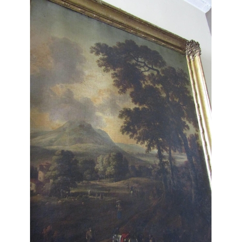 46 - Old Master School Landscape with Trees, Mountains Beyond Oil on Canvas Approximately 4ft High x 3ft ... 