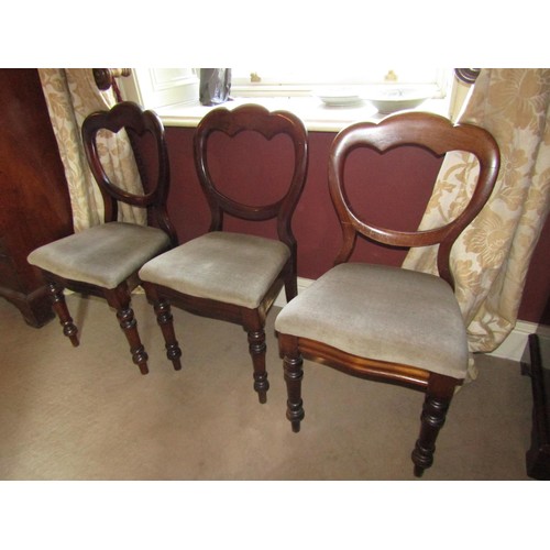 770 - Set of Three Victorian Mahogany Dining Chairs Serpentine Front Rails