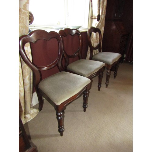 770 - Set of Three Victorian Mahogany Dining Chairs Serpentine Front Rails