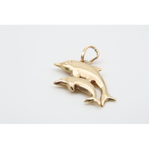 11 - 9 Carat Yellow Gold Dolphin Motif Charm 2.5cm Wide