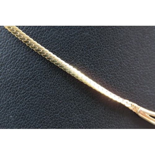 22 - Aquamarine and Diamond Ladies Necklace 9 Carat Yellow Gold, Necklace 40cm Long