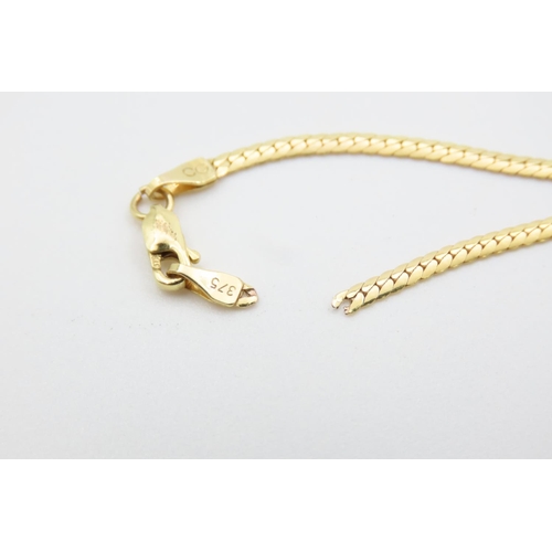 22 - Aquamarine and Diamond Ladies Necklace 9 Carat Yellow Gold, Necklace 40cm Long