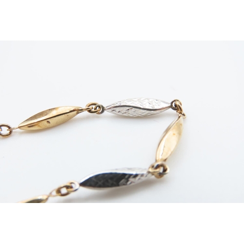 41 - Two Tone 9 Carat Gold Ladies Bracelet 18.5cm Long Articulated Form