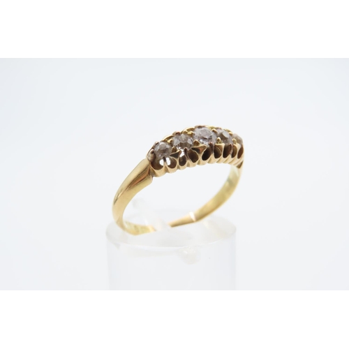 54 - Victorian Gold Diamond Five Stone Ring with Indistinct Hallmarks 18 Carat Gold Ring Size N Approxima... 