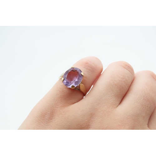 57 - Pale Amethyst Ladies Centre Stone Ring Four Claw Setting Mounted on 9 Carat Yellow Gold Band Ring Si... 