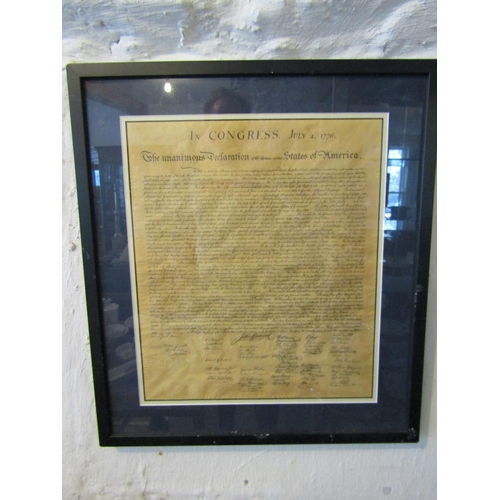 Declaration of Independence in Congress July 4th 1776 Facsimile Copy Approximately 22 Inches High x 18 Inches Wide