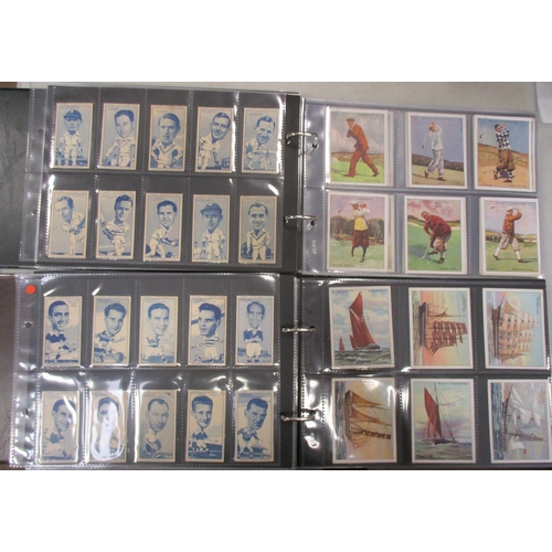 18 - Coln. of mainly complete sets, in 7 albums, in mixed condition, with Carreras Turf Famous Cricketers... 